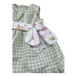 Le Bebe Completo 2 Pezzi Camicia-Culotte Fantasia Qaudri per Neonata LBG6239 VERDE LE BEBE 
