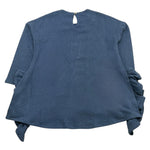 MAGIL maglia girocollo tinta unita cn rouches Blu per Bambina GN21095 BLU MAGIL 