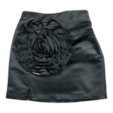 Twinset Einfarbiger Rock mit schwarzer Blumenapplikation für Mädchen