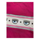 Chiara Ferragni Shirt Crop Modell Einfarbig mit Fuchsia-Print für Mädchen