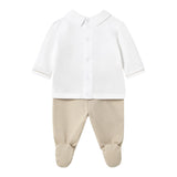 Mayoral Completo 2 Pezzi Shirt-Ghettina Bicolore per Neonato 1558 BIANCO/BEIGE MAYORAL 