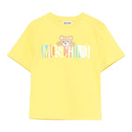 Moschino T-Shirt Girocollo Tinta Unita con Stampa per Neonato MU,04C GIALLO MOSCHINO 