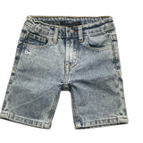 Daniele Alessandrini Denim Bermuda Shorts Einfarbig Mit Verstellbarer Taille Hellblau Für Neugeborene
