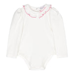 Monnalisa Body Tinta Unita con Colletto per Neonata 37D300 BIANCO MONNALISA 