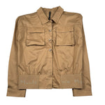 Manila Grace Giacca Tinta Unita con Elastico Logato per Bambina MG2682 CAMMELLO MANILA GRACE 