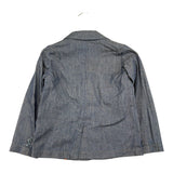 Daniele Alessandrini – Einfarbige Jacke mit Knöpfen und blauem Tupfenmuster für Neugeborene