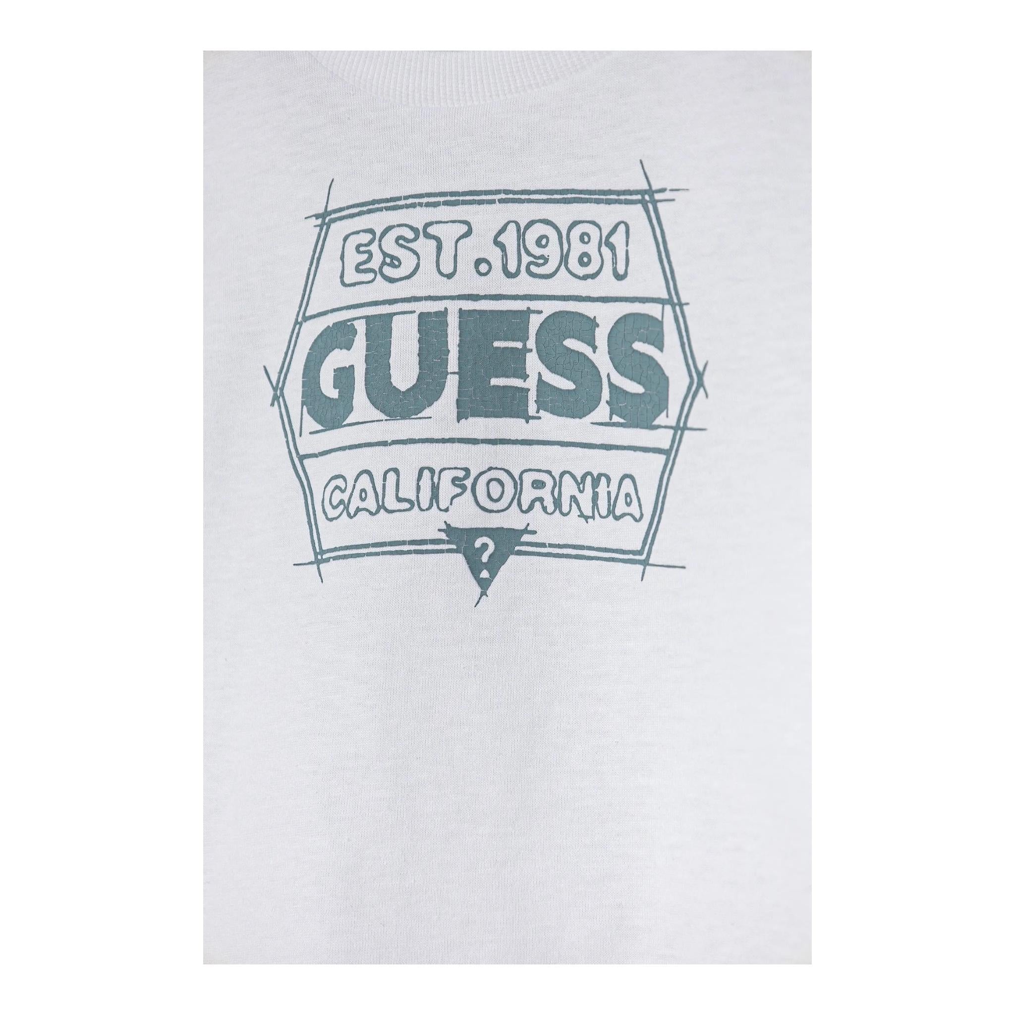 Guess T-Shirt Girocollo Tinta Unita con Stampa per Neonato N5RI25K8HM4N BIANCO GUESS 