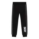 Dkny – Schwarze, einfarbige Trainingshose mit Logo-Print für Jungen