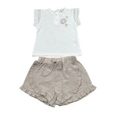 Lalalu' Completo 2 Pezzi T-Shir-Short per Neonata CCTL0011PX BIANCO/BEIGE LALALU' 