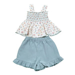 Babidu Completo 2 Pezzi Top-Short Bicolore  per Bambina 42408 BIANCO/VERDE BABIDU 