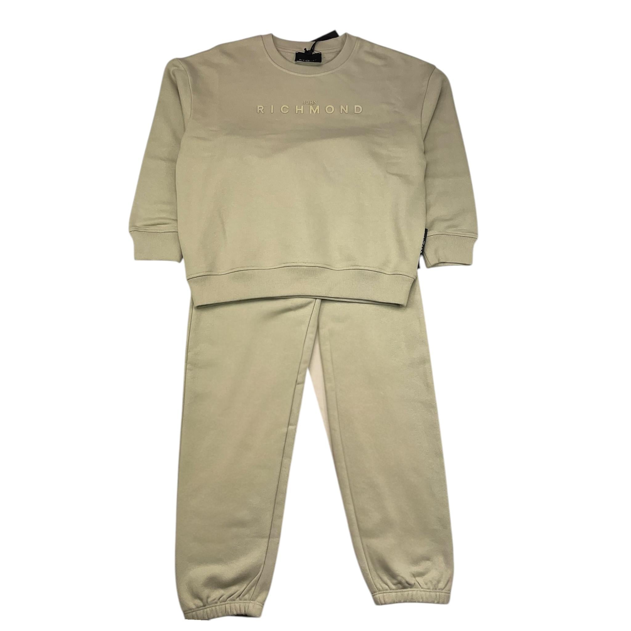 JOHN RICHMOND completo 2 pezzi felpa-pantalone tinta unita Beige per Bambino RBA25006CF BEIGE JOHN RICHMOND 