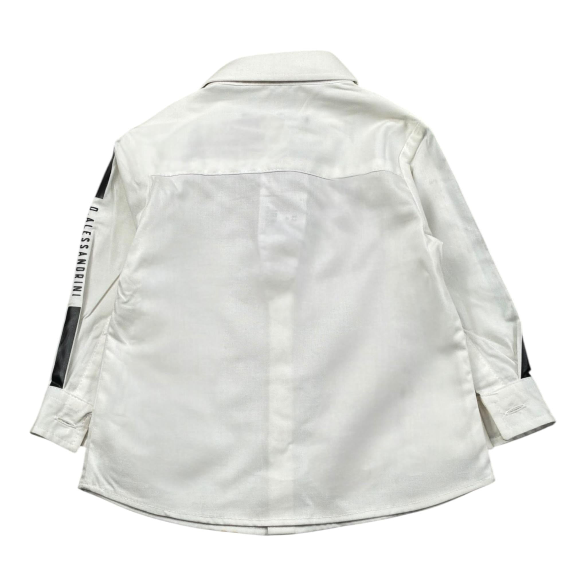 Daniele Alessandrini Camicia Manica Lunga Tinta Unita con Stampa per Neonato 1291C0826X PANNA DANIELE ALESSANDRINI 