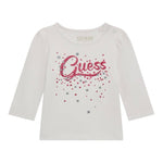 GUESS shirt girocollo tinta unita con stampa Bianco per Bambina K4BI02J134 BIANCO GUESS 