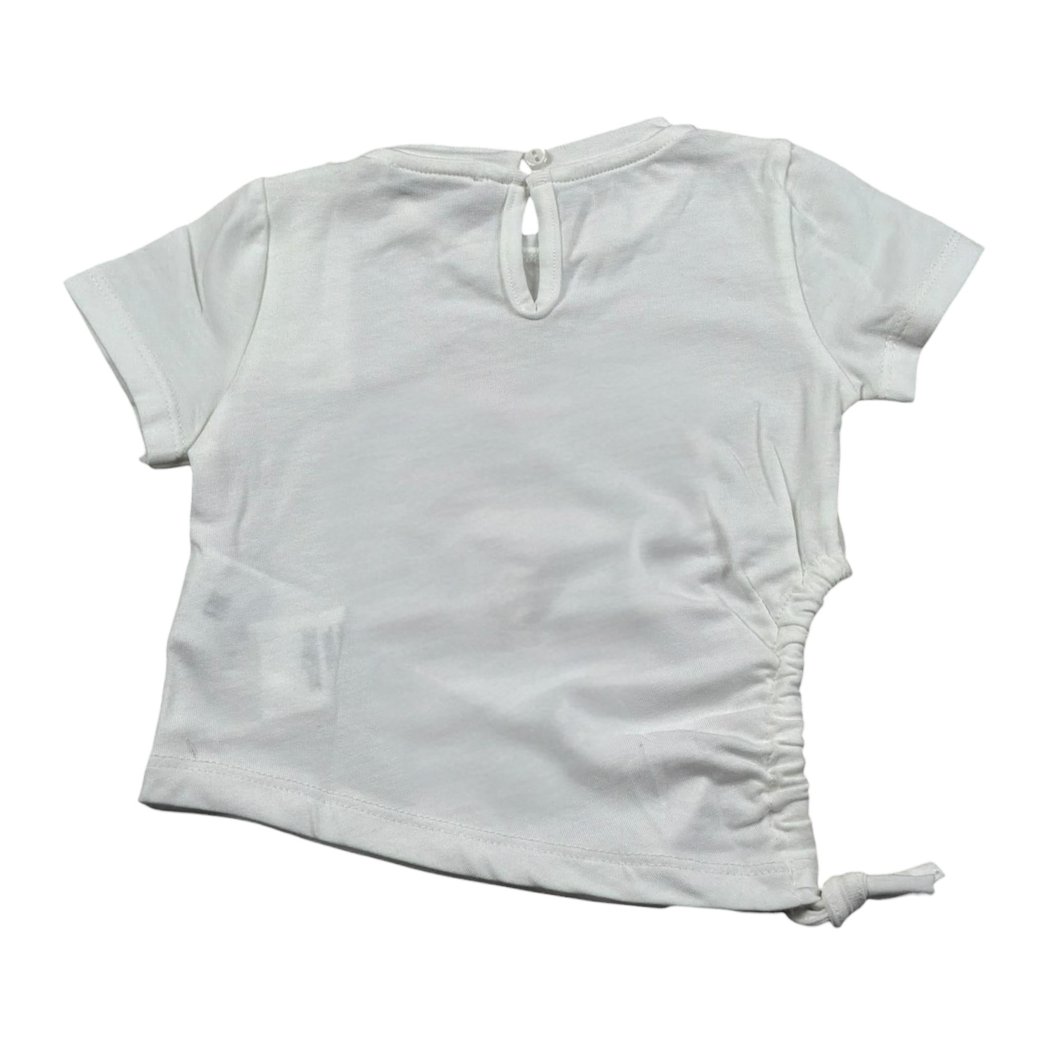 M+E' T-Shirt Girocollo tinta unita con Stampa Bianco per Neonata UE1356 BIANCO M+E' 