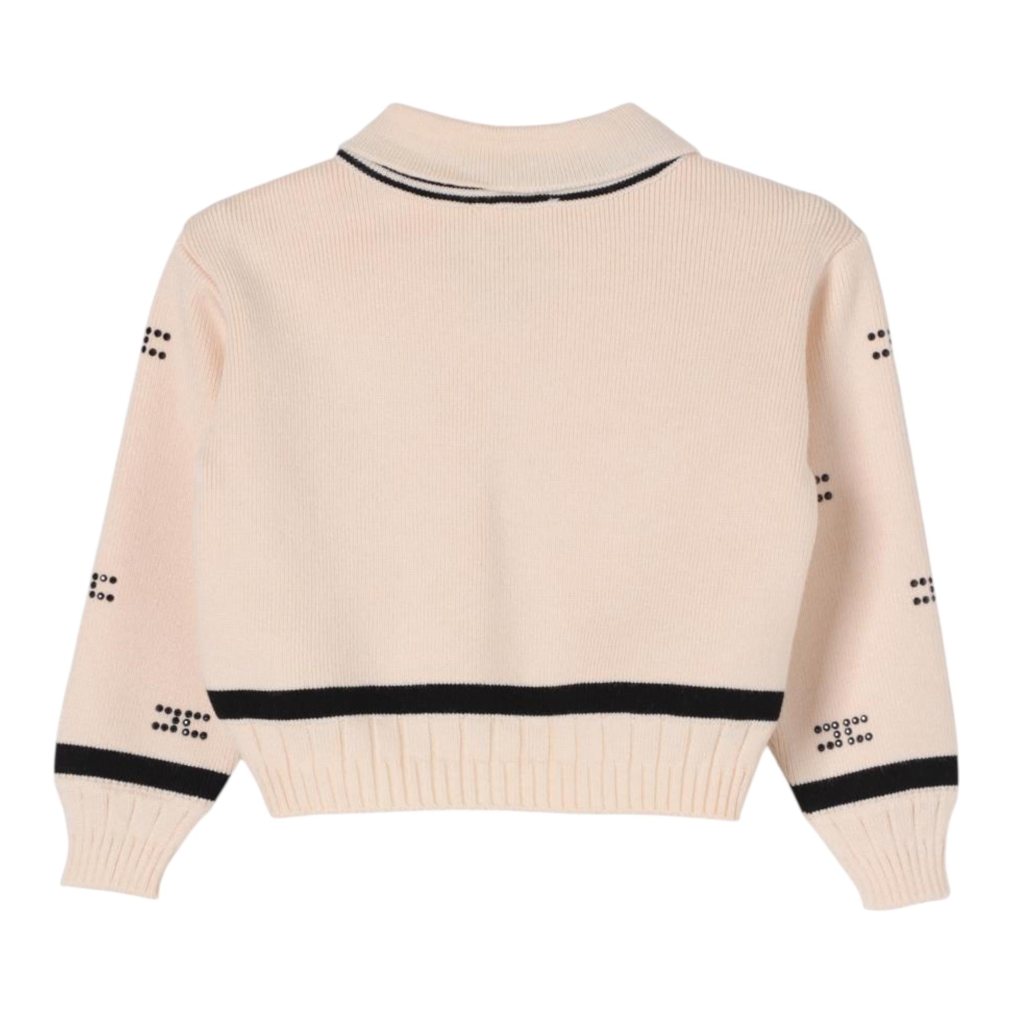 ELISABETTA FRANCHI maglia tinta unita con brillantini logata Avorio per Bambina EFMA147X AVORIO ELISABETTA FRANCHI 