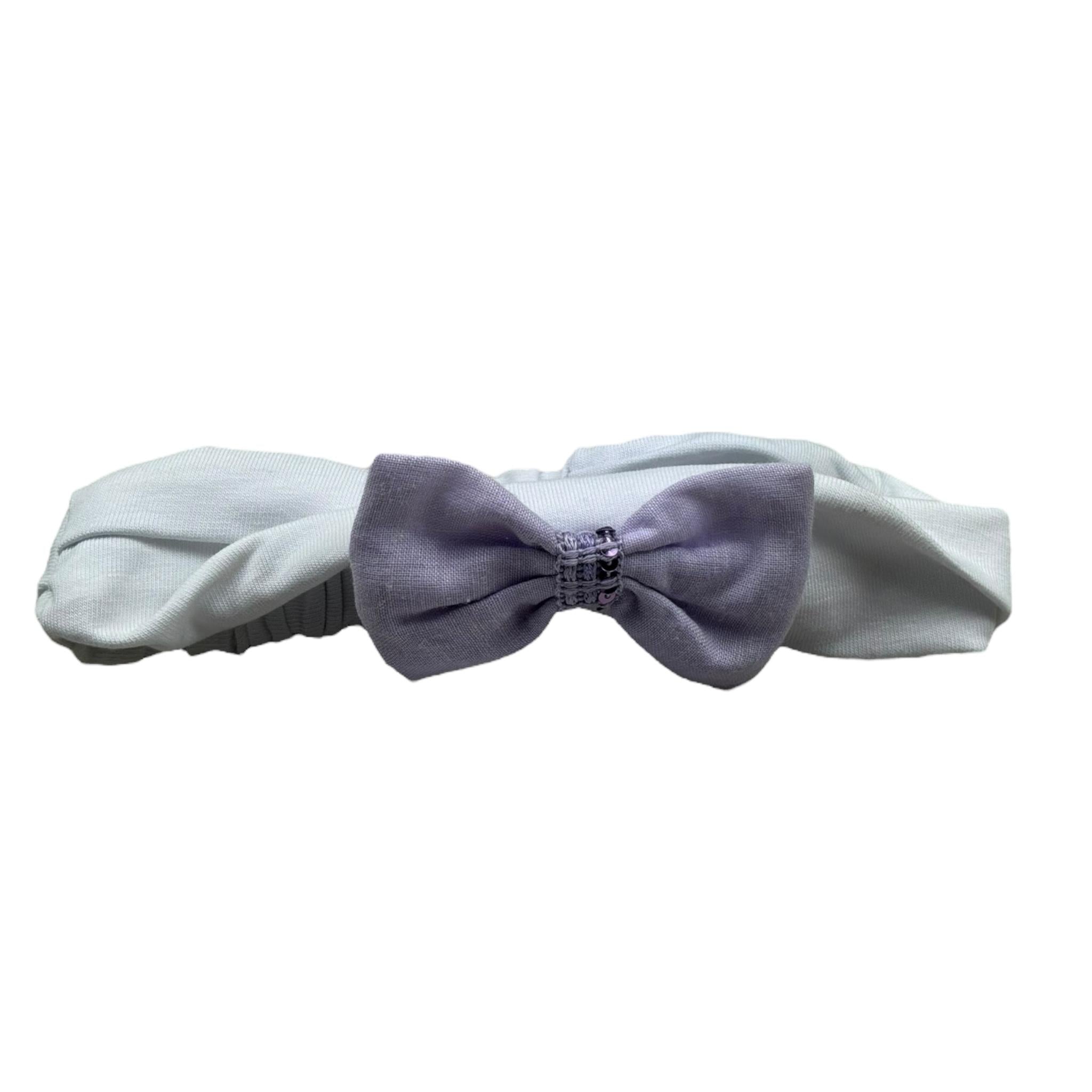 I Delfi Fascia Capelli Tinta Unita con Fiocco per Neonata 25P5477 BIANCO I DELFI 