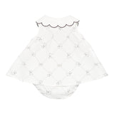 Elisabetta Franchi Completo 2 Pezzi Camicia-Coulotte Tubta Unita con Stampa per Neonata ENCD096 BIANCO ELISABETTA FRANCHI 