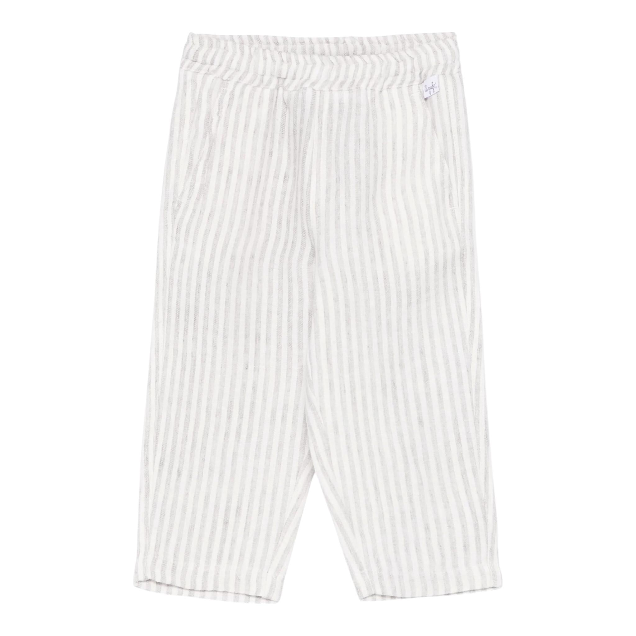 Il Gufo Pantalone Fantasia A Righe con Elastico In Vita per Neonato P25PL404L1018 BEIGE IL GUFO 