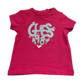 Guess T-Shirt Girocollo Tinta Unita con Stampa per Neonata A5RI00KYW4 ROSA GUESS 
