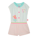 Billieblush Tuta Intera Tricolore con Bottoni Mezza Manica per Neonata U21028 BIANCO BillIEBLUSH 