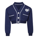 Monnalisa Felpa Aperto con Bottoni Tinta Unita per Bambina 19E801 BLU MONNALISA 