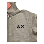SUN68 felpa con zip e cappuccio tinta unita Grigio per Bambino F44302 GRIGIO SUN68 