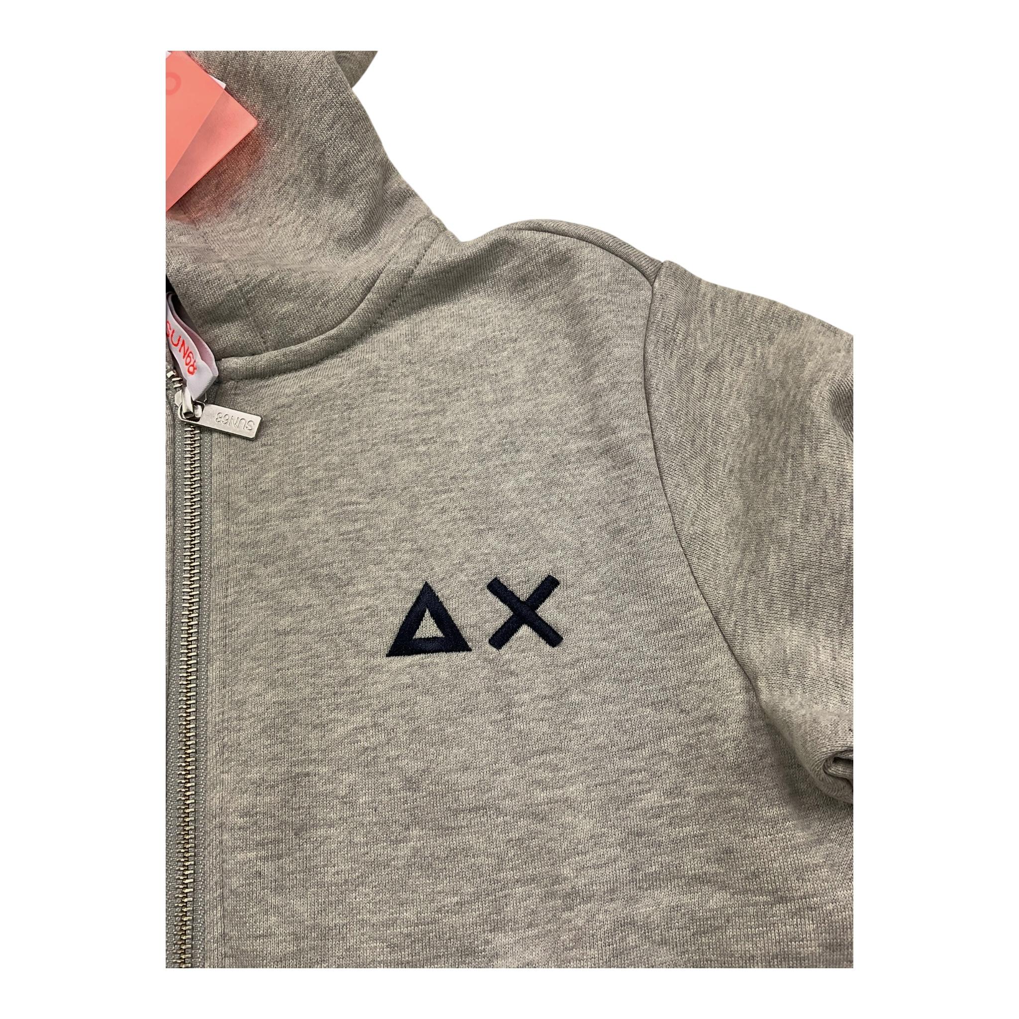 SUN68 felpa con zip e cappuccio tinta unita Grigio per Bambino F44302 GRIGIO SUN68 