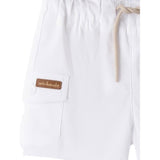Mini Banda Bermuda tinta unita con Elastico In Vita Bianco per Neonato 3B629 BIANCO MINI BANDA 