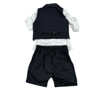 Never Too Completo 4 Pezzi Camicia-Bermuda-Gilet-Papillion per Bambino GM2242NJ BLU NEVER TOO 