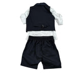 Never Too Completo 4 Pezzi Camicia-Bermuda-Gilet-Papillion per Bambino GM2242NJ BLU NEVER TOO 