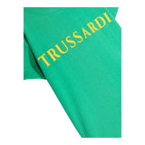 Trussardi – Einfarbiges T-Shirt mit Rundhalsausschnitt und grünem Logo-Print für Neugeborene