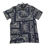 Tooco Blaues Hemd mit halblangen Ärmeln und Fantasie-Print für Jungen