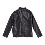 Liu Jo Einfarbige Kunstlederjacke mit schwarzen Knöpfen für Mädchen