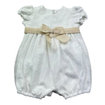 Le Bebe Pagliaccetto Mezza Manica Tinta Unita con Ricami per Neonata LBG6337 BIANCO LE BEBE 