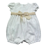 Le Bebe Pagliaccetto Mezza Manica Tinta Unita con Ricami per Neonata LBG6337 BIANCO LE BEBE 