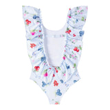 Monnalisa Costume Intero Tinta Unita con Stampa per Bambina 19E074 BIANCO MONNALISA 