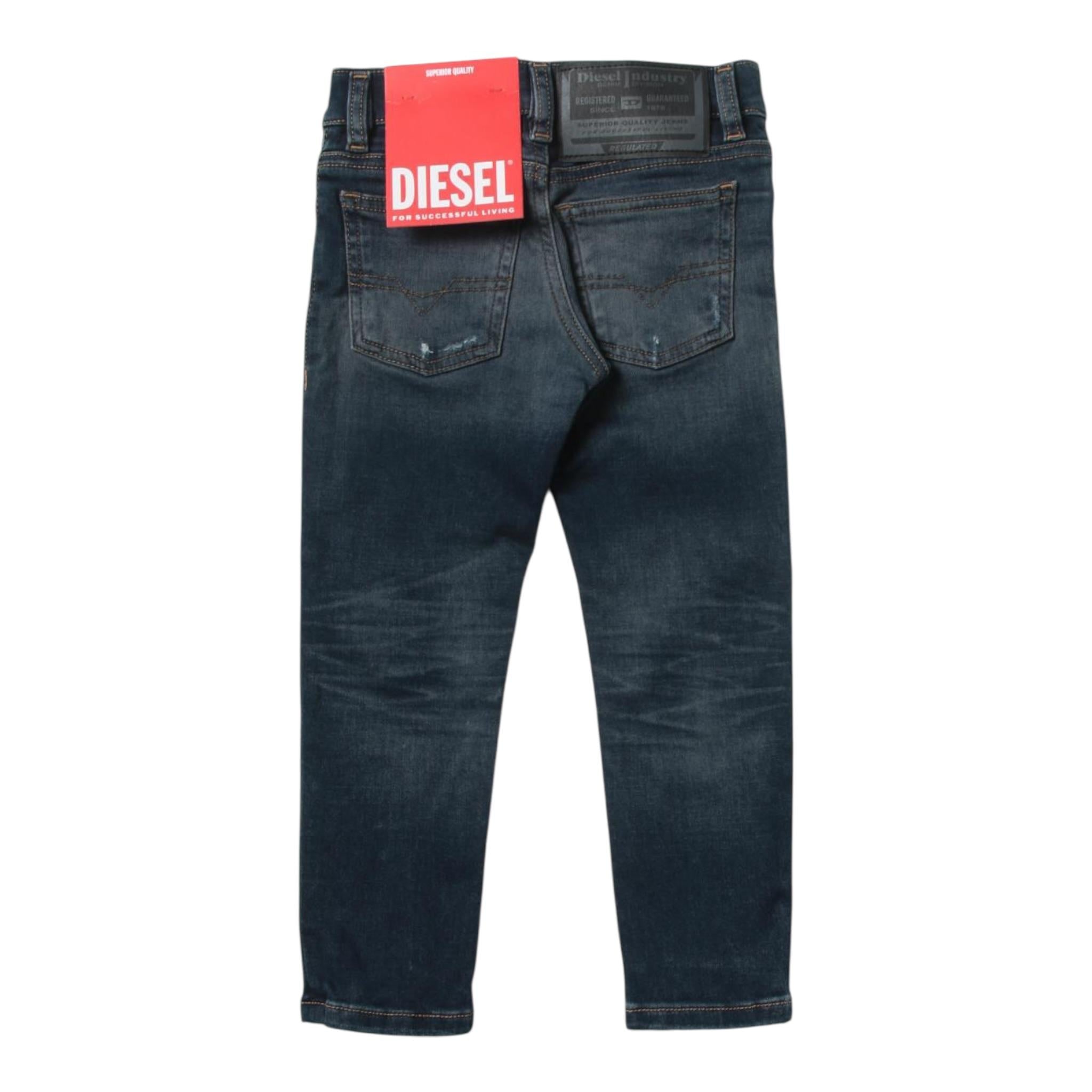 Diesel Jeans tinta unita con Girovita Regolabile Blu per Bambino J00990X BLU DIESEL 
