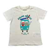 Losan Einfarbiges T-Shirt mit Rundhalsausschnitt und Kontrastdrucken, Weiß, für Neugeborene