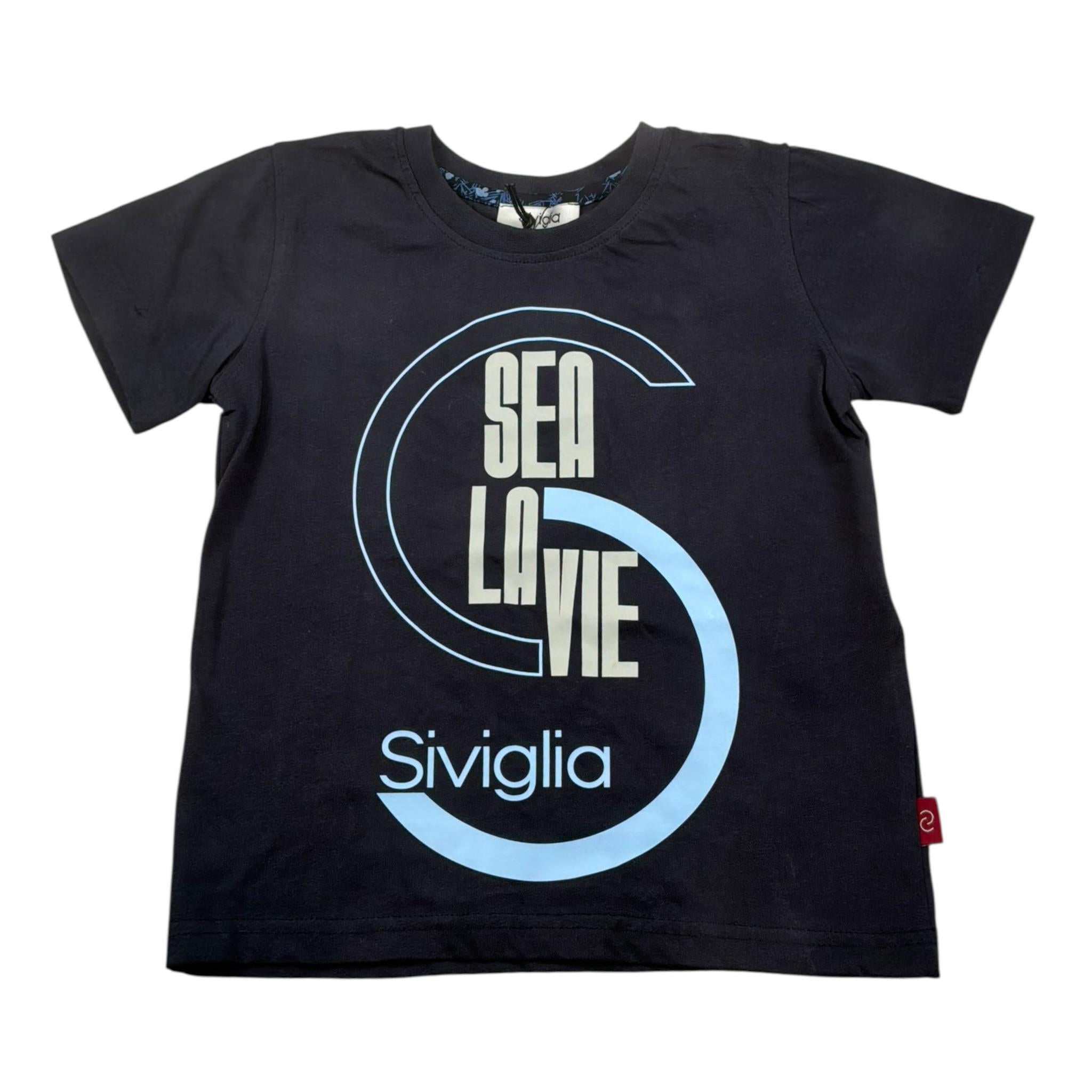 Siviglia T-Shirt Girocollo Tinta Unita con Stampa per Bambino SVJTS17208 BLU SIVIGLIA 