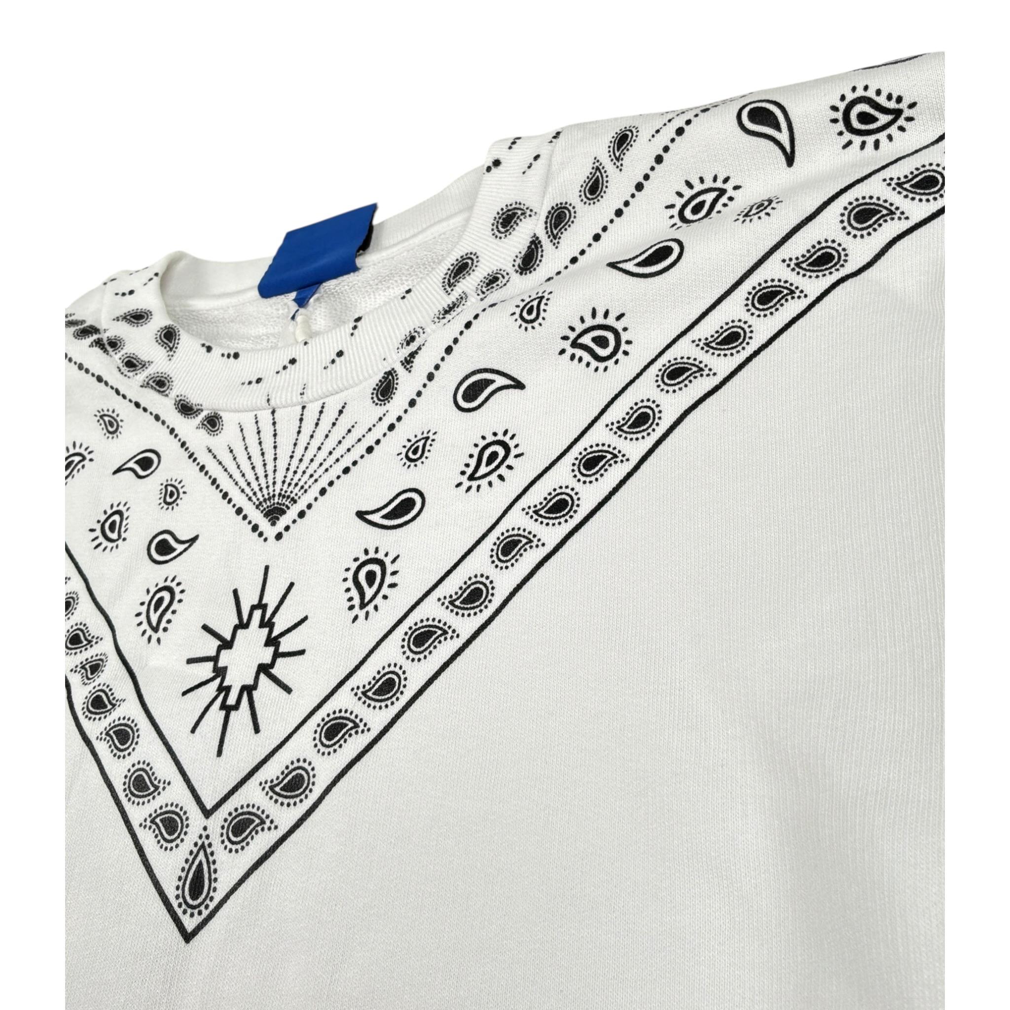 Marcelo Burlon Felpa tinta unita con Stampa Bianco per Bambino CBBA001F23 BIANCO MARCELO BURLON 