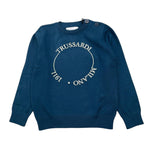 TRUSSARDI maglia girocollo tinta unita con stampa Blu per Bambino TIA24063MA BLU TRUSSARDI 