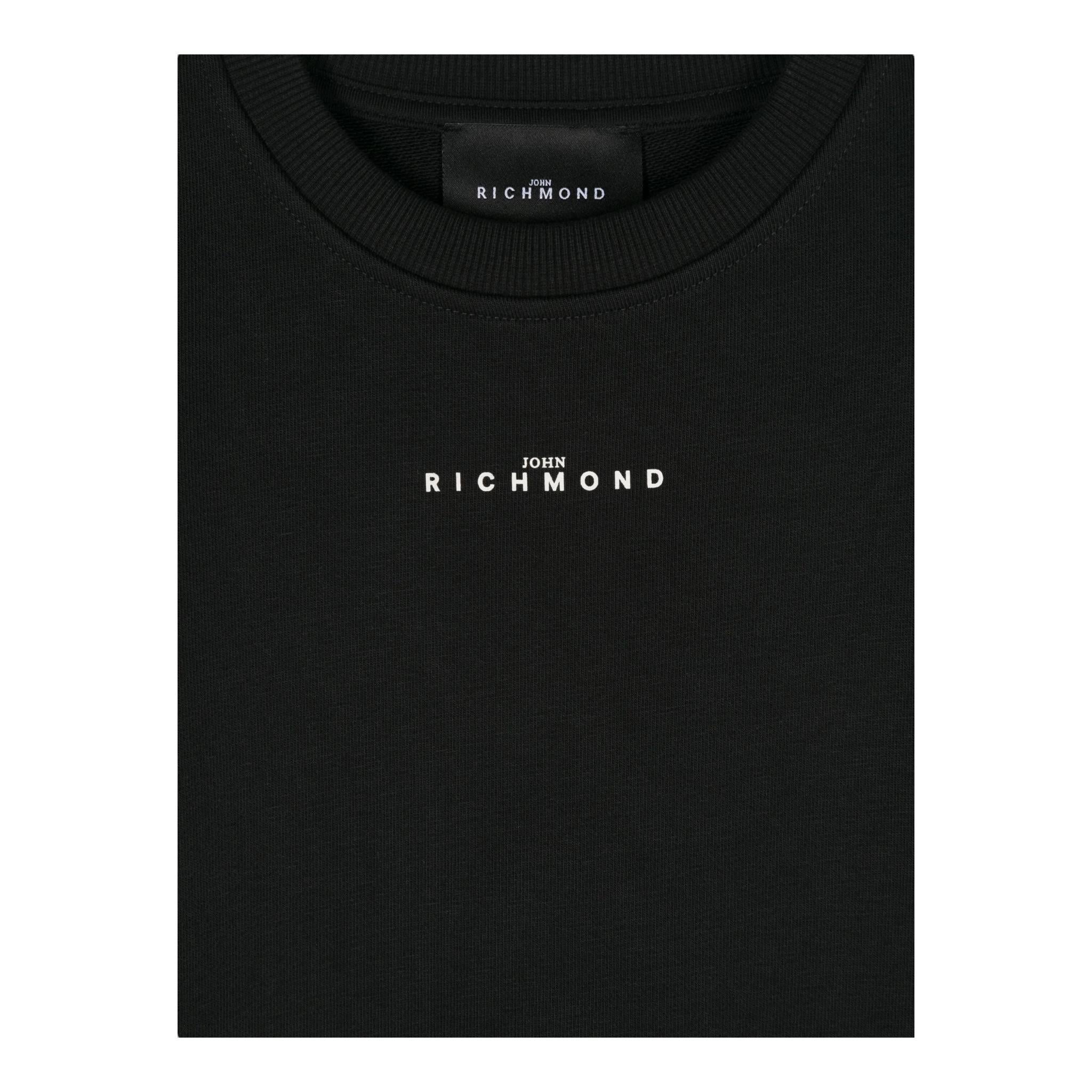 JOHN RICHMOND felpa girocollo tinta unita con stampa Nero per Neonato RBA24110FENX NERO JOHN RICHMOND 