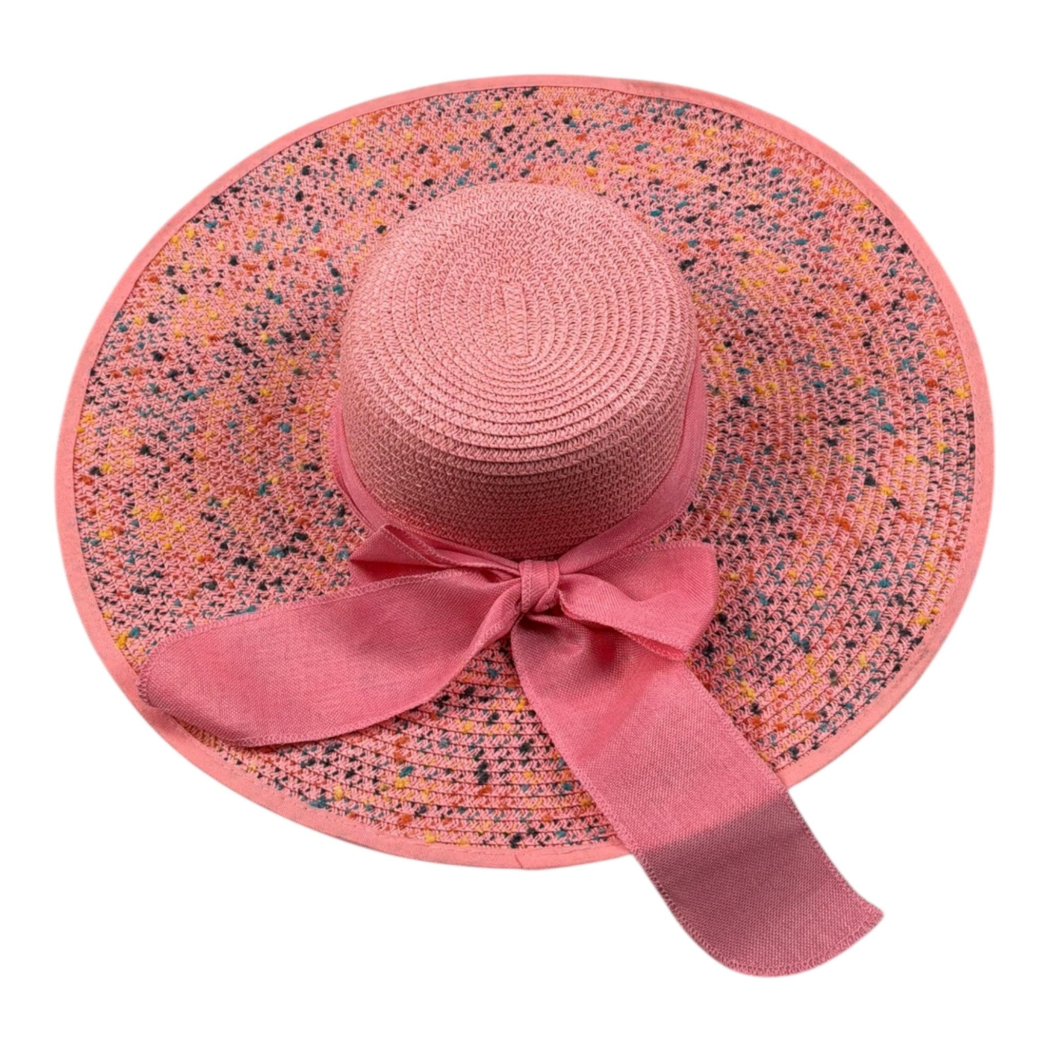 Fun & Fun Cappello In Paglia Tinta Unita con Fiocco per Bambina FNJAC12218 ROSA FUN & FUN 