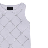 Marc Ellis Abito Tinta Unita Giromanica con Brillantini per Bambina JMNDR01443J BIANCO MARC ELLIS 