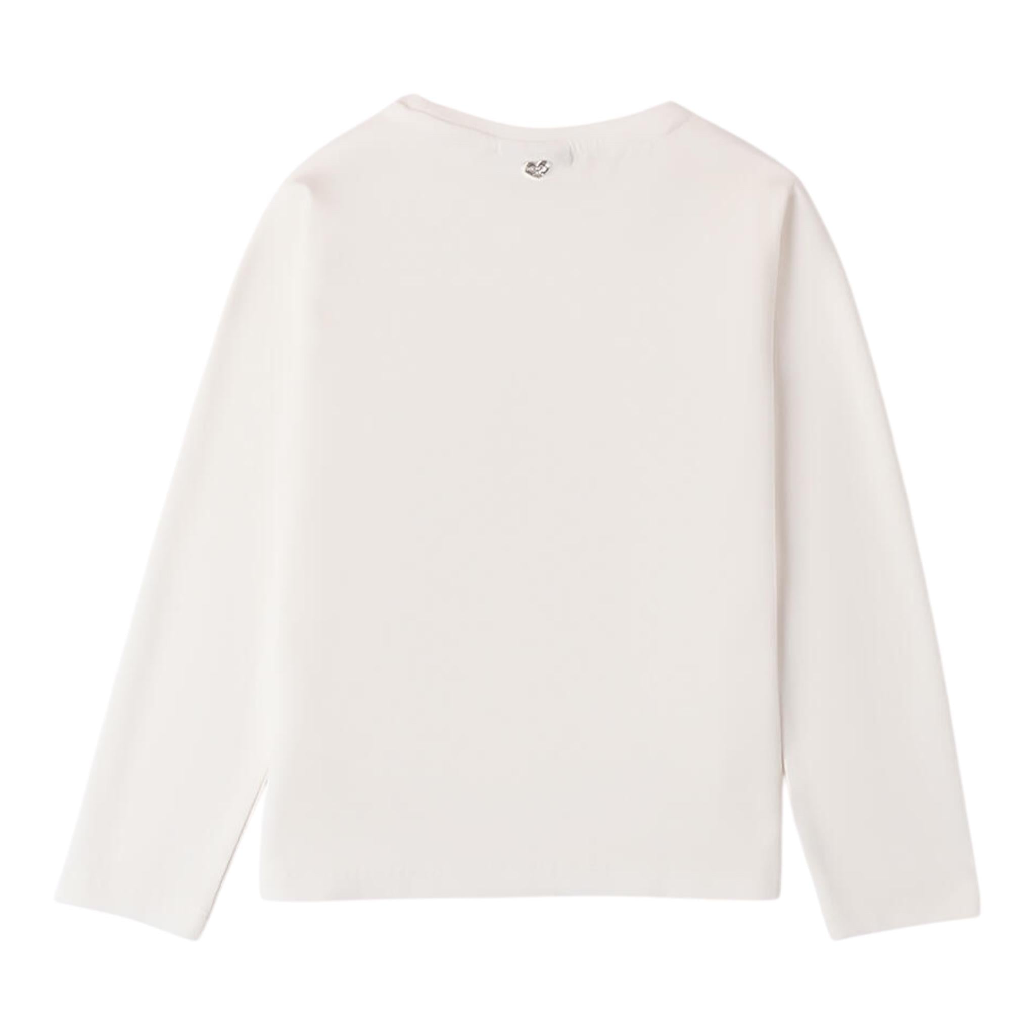 SARABANDA shirt girocollo tinta unita stampa brillantinata Bianco per Bambina 0A755 BIANCO SARABANDA 