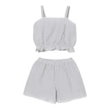 Il Gufo Completo 2 Pezzi Top-Short Fantasia A Righe per Bambina P25DP546C10800 BIANCO/GRIGIO IL GUFO 