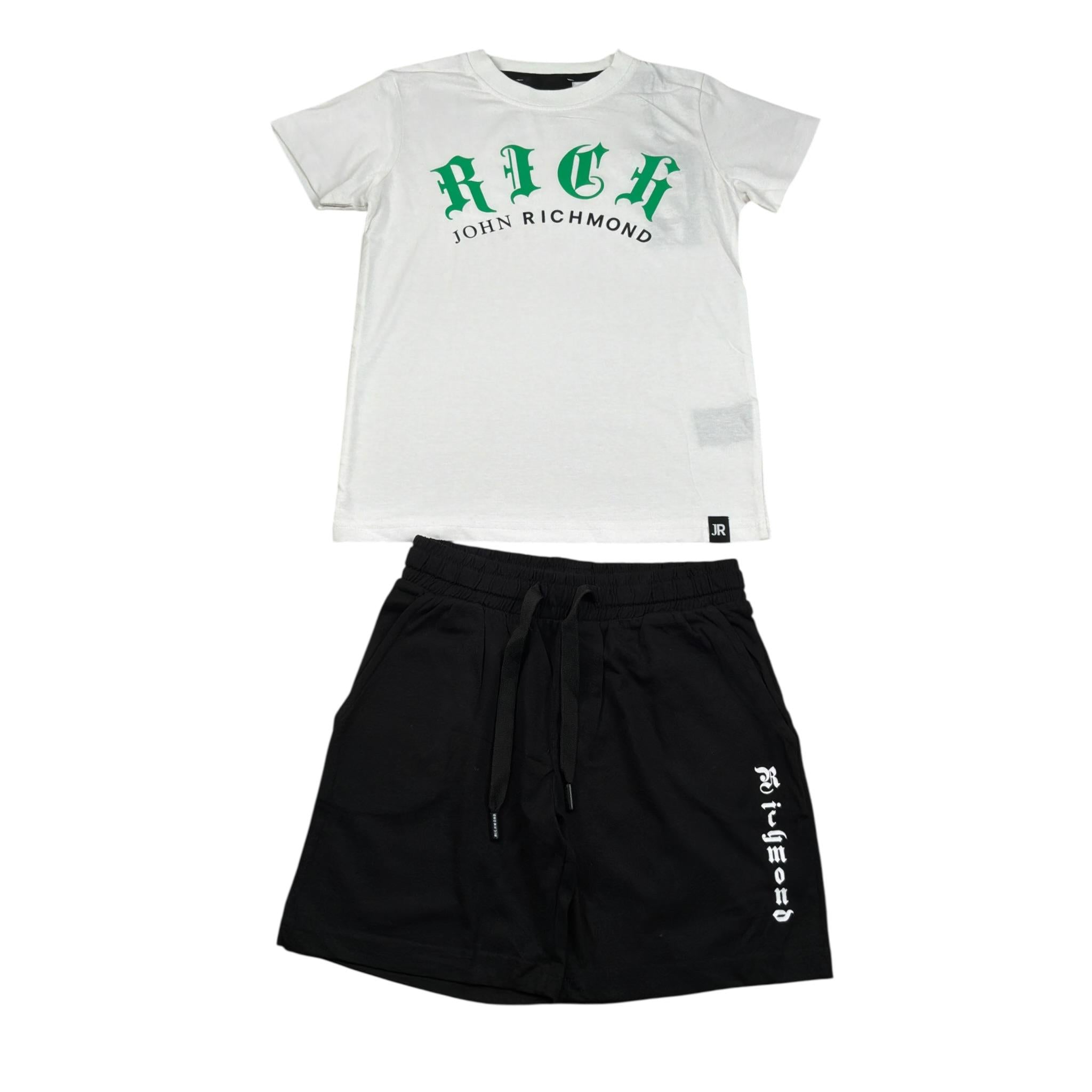 John Richmond Completo 2 Pezzi T-Shirt-Bermuda Bianco/Nero per Bambino HBP23009CJ BIANCO/NERO JOHN RICHMOND 
