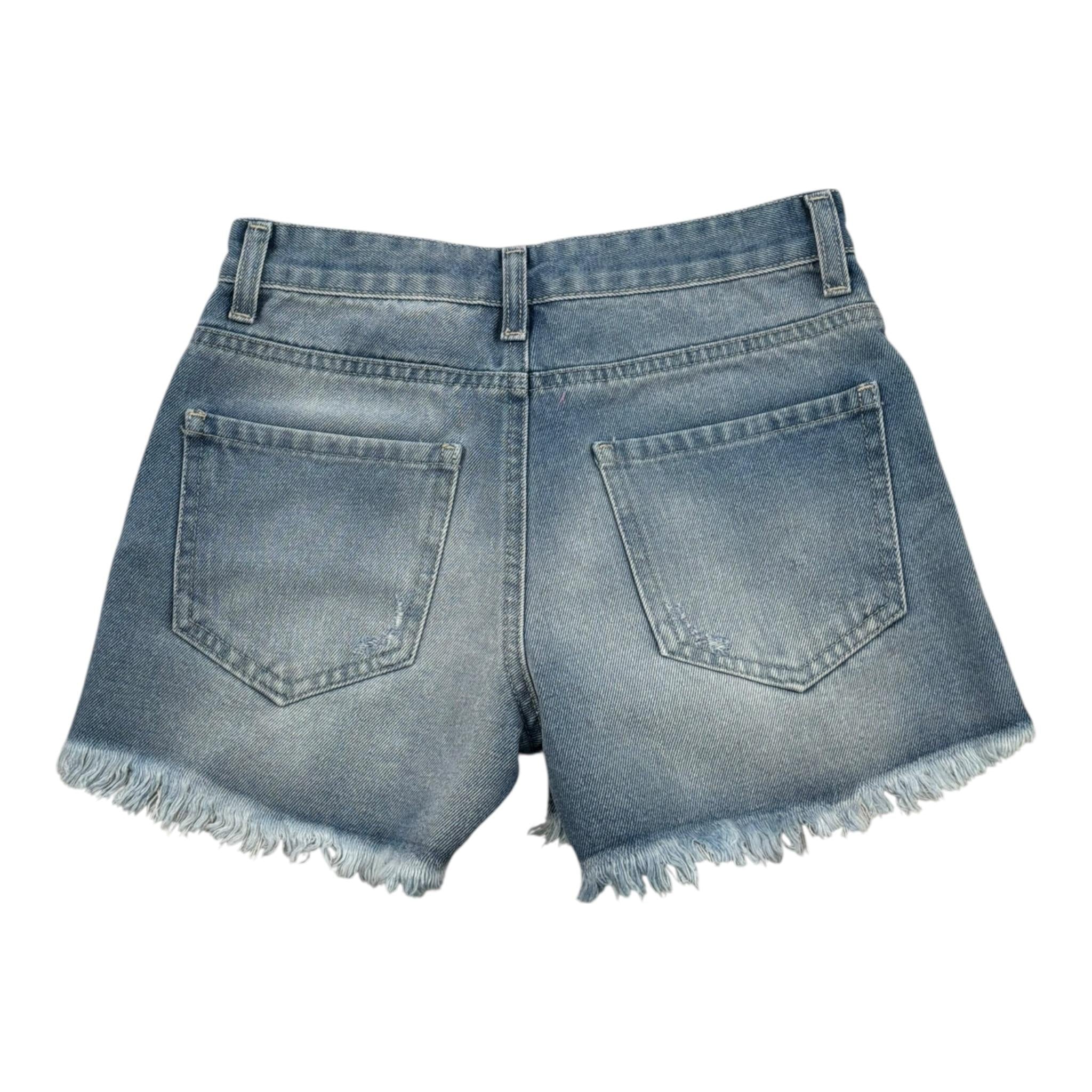 Lu Lu By Miss Grant Short In Denim Tinta Unita con Strappi per Bambina LL2770 AZZURRO LU LU BY MISS GRANT 