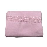 Scaldacuore Coperta Tinta Unita con Ricami per Neonata PS16 ROSA SCALDACUORE 