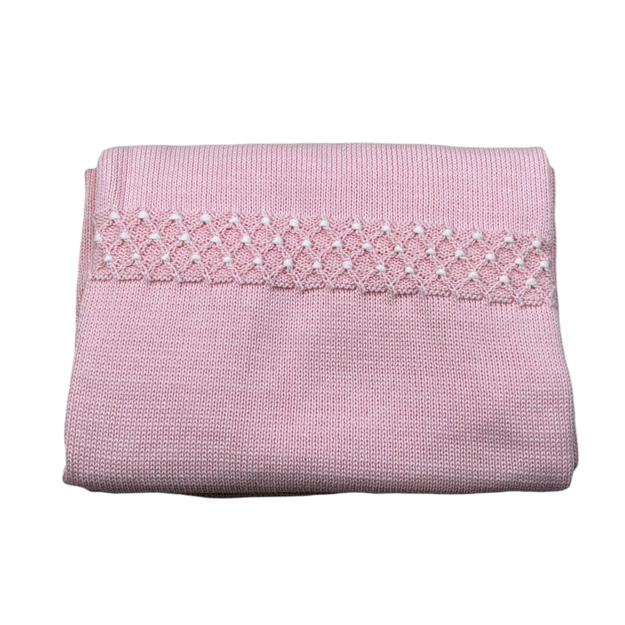 Scaldacuore Coperta Tinta Unita con Ricami per Neonata PS16 ROSA SCALDACUORE 